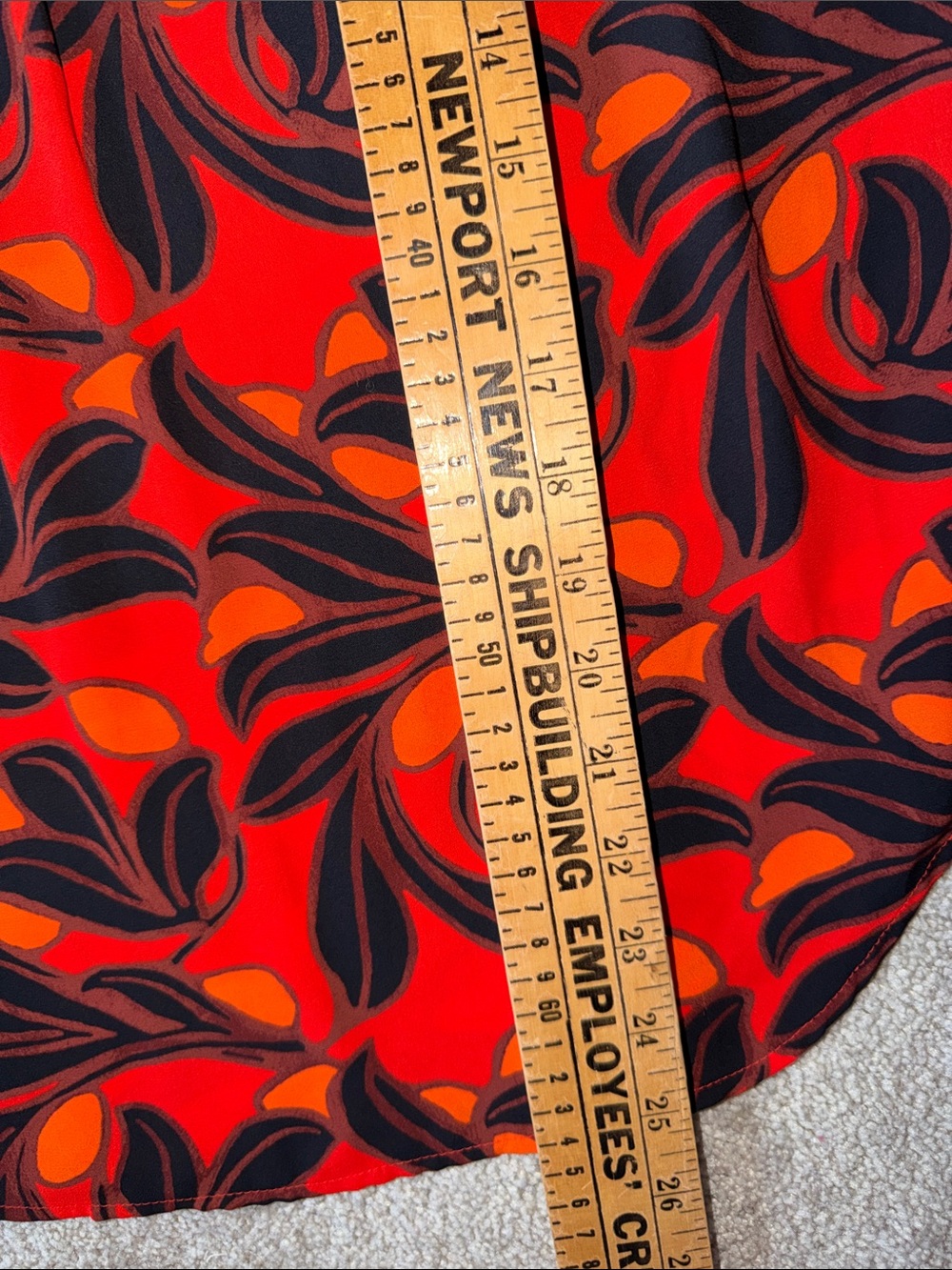 Ann Taylor Red, Black & Orange Floral-Print Long Sleeve Blouse size SP - Picture 6 of 7